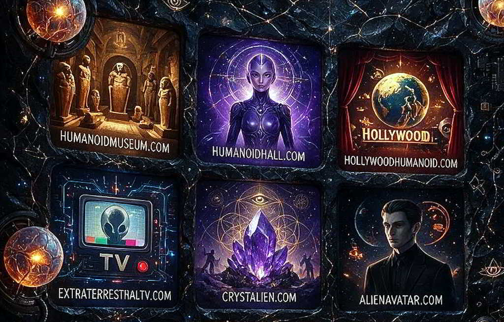 Humanoid Museum / Hall / Hollywood / ET TV /Alien Avatar / Crystalien - Domain name graphics